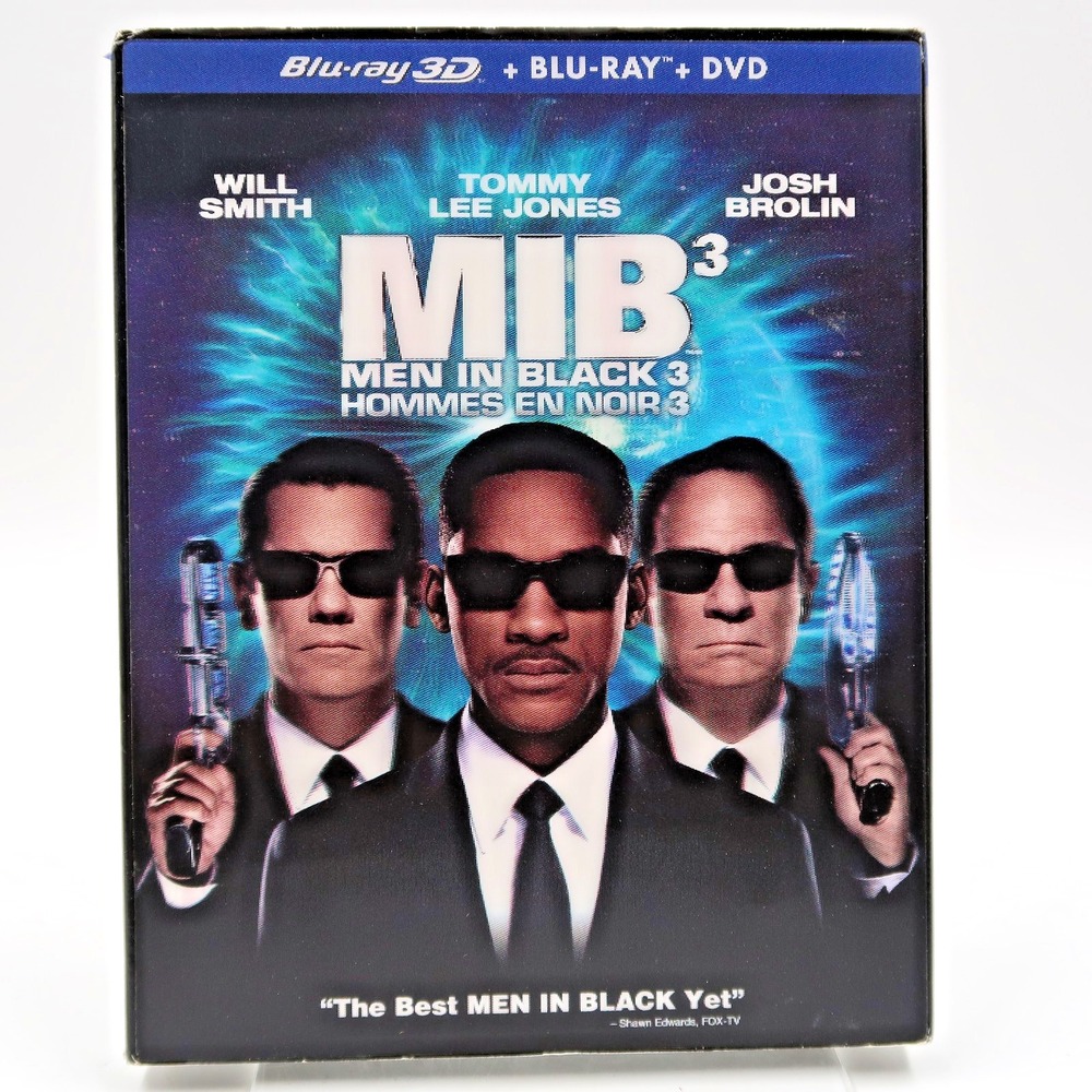 Men In Black 3 Blu-ray 3D DVD Will Smith Tommy Lee Jones Josh Brolin 2012 PG